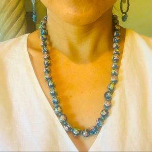 Vintage blue beads necklace
